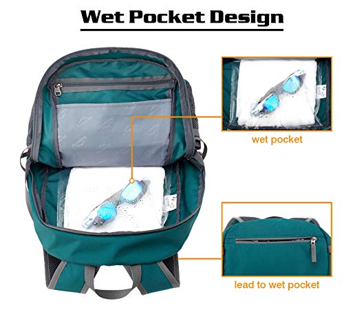 Venture Pal 40L Lightweight Packable Travel Hiking Backpack Daypack, A1 Green