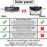 Aootek 182 Led Solar outdoor motion sensor lights upgraded Solar Panel to 15.3 in2