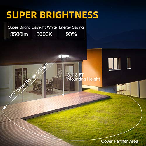 Amico 3 Head LED Security Lights Motion Sensor Outdoor Adjustable 40W, 3500LM