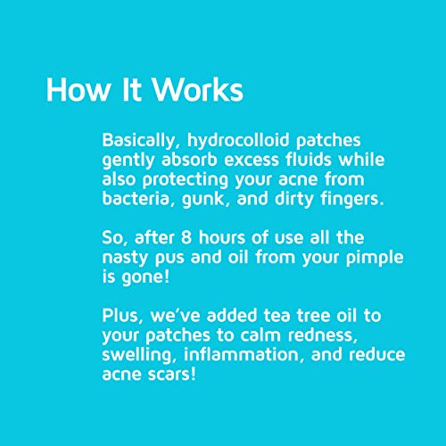 Acne Patches (120 Pack), Tea Tree Oil and Hydrocolloid Pimple Patches