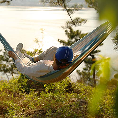 Brazilian Hammock Canvas Hammock Portable Blue Hammock with Carry Bag