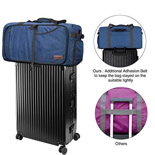 Canway 65L Travel Duffel Bag, Foldable Weekender Bag with Shoes Compartment