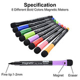 Magnetic Dry Erase Markers, Browill Fine Tip Low Odor Whiteboard Markers