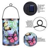 VCUTEKA Solar Hanging Lanterns Outdoor Garden Waterproof LED Butterfly Lights