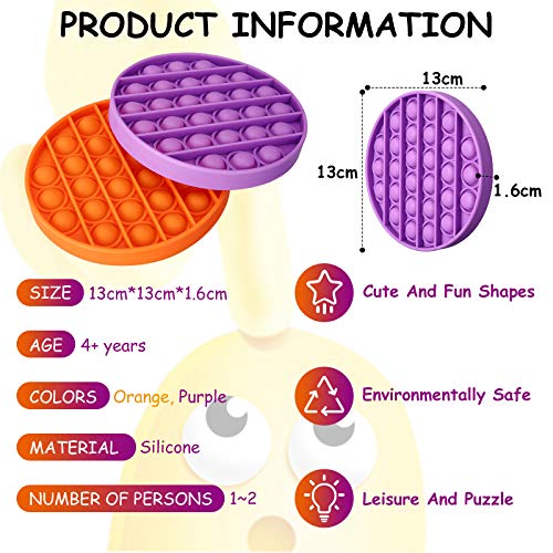 CAMTOA Push Pop Bubble Fidget Sensory Toy 2 PCS, Pop Fidget Toy