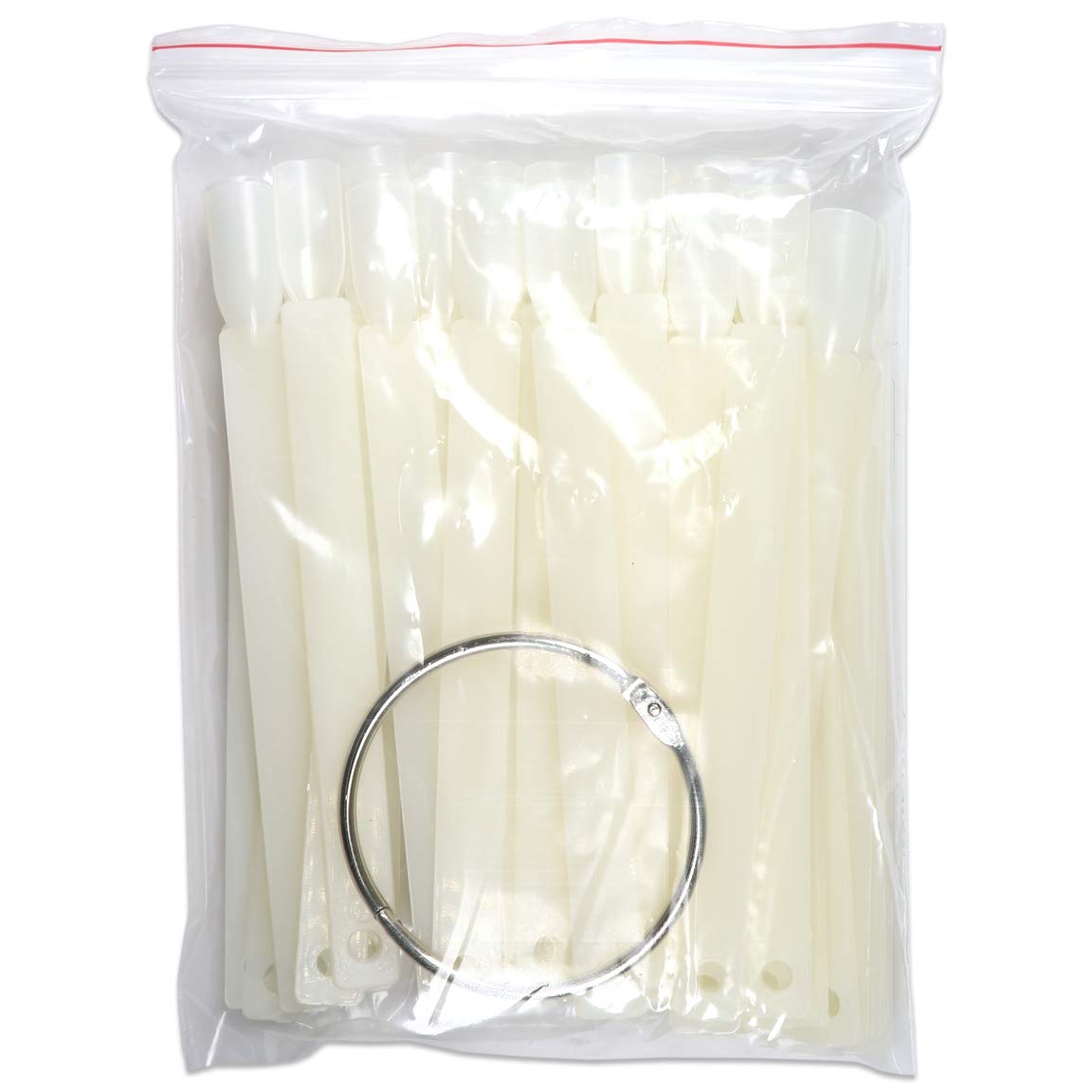 250 Nail Tips Chart Fan Display for Nail Art Design Pattern Practice and Swatch Nail Polish Colors - 50 Tips Style Chart Fan (Natural) 5 Packs