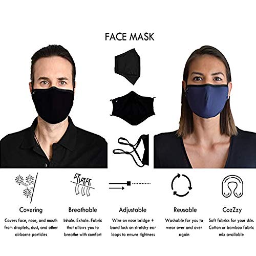 Xinber Cloth Face Mask, Cotton Masks Adjustable Face Mouth-Muffle