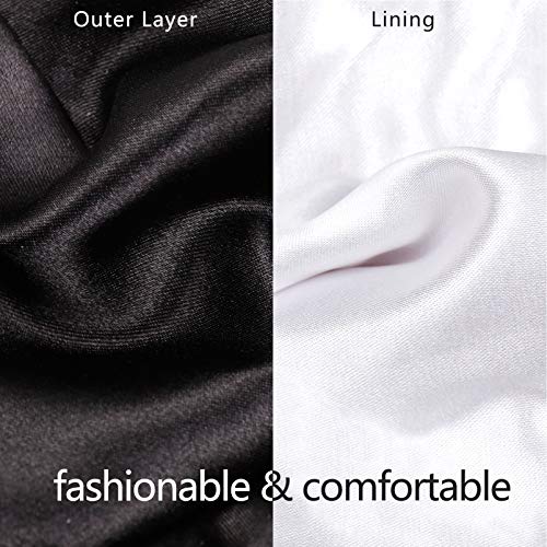 Black Silk Face Mask Washable Reusable Satin Cloth Fabric for Women Adult