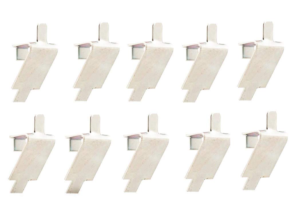 YuXuan Pavilion (10 Pack) Stainless Steel Shelf Support, Pilaster Clip Square Slot Traulsen 344-08982-0