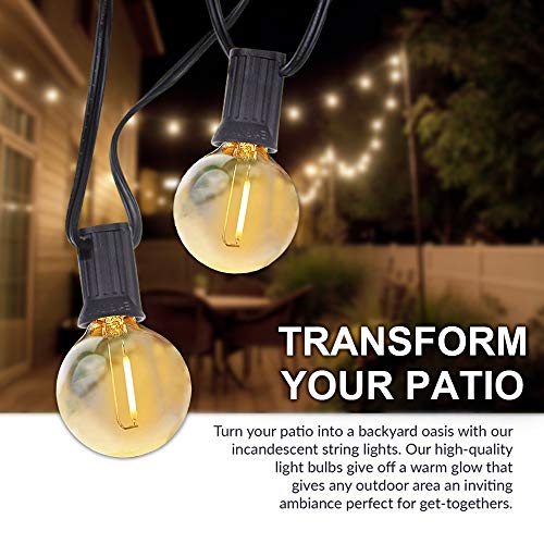SUNTHIN Globe String Lights Outdoor, 27FT Patio String Light with 14 G40 LED Bulbs