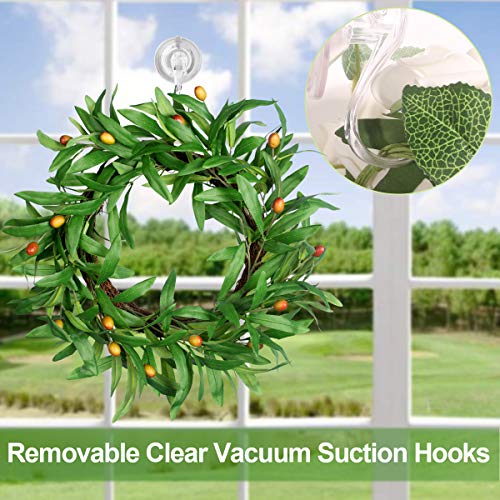 2PCS Wreath Hanger, Suction Cup Hooks with Key Lock, Heavy Duty Vacuum Wall Window