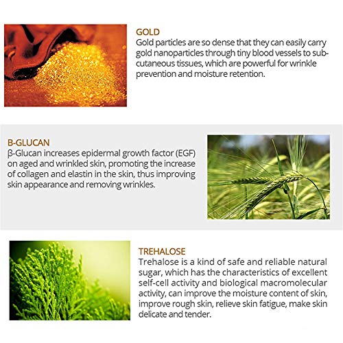 24K Pure Gold Anti-Aging Facial Treatment Essence Serum,Face Moisturizing Firming Skincare Facial Cream,Reduces Wrinkles and Boosts Collagen