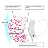 50pcs Disposable Face Mask, Valentine's Day Face Mask for Adult, Heart Shaped