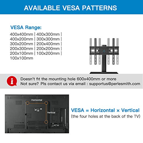 PERLESMITH Universal TV Stand - Table Top TV Stand for 37-55 inch LCD LED TVs - Height
