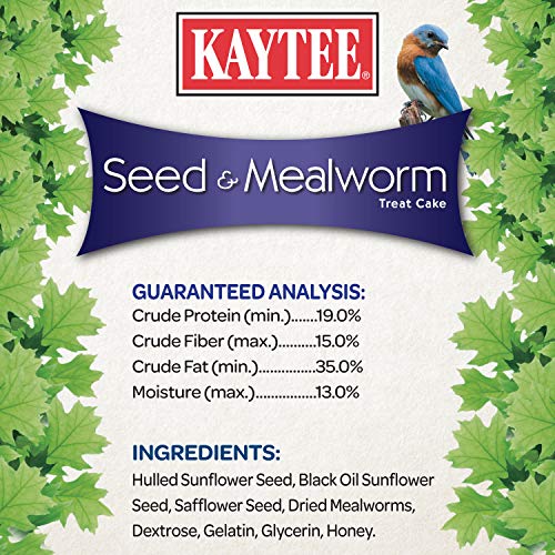 Kaytee Seed & Mealworm Treat Cake, 1.4 lb