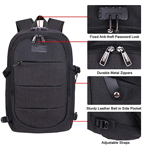 Travel Laptop Backpack Water Resistant Anti-Theft Bag with USB Charging Port