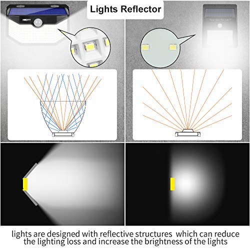 Solar Lights Outdoor 120 LED with Lights Reflector and 3 Lighting Modes,Solar Motion