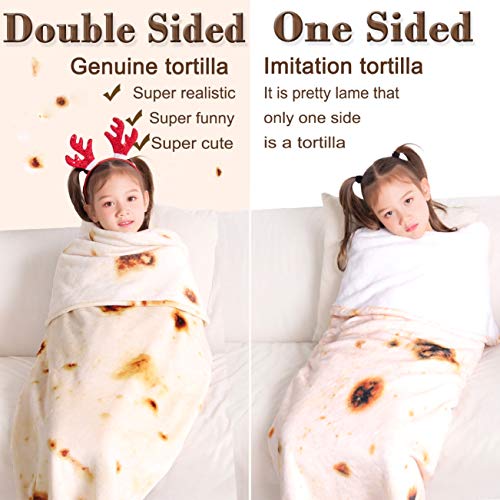 mermaker Burritos Tortilla Blanket 2.0 Double Sided 47 inches for Adult and Kids