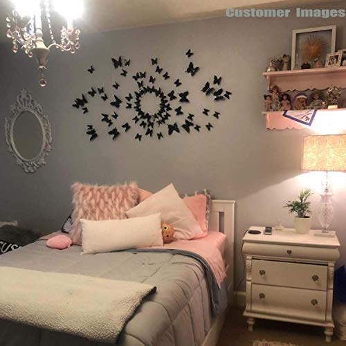 24pcs 3D Butterfly Removable Mural Stickers Wall Stickers Decal for Home and Room Decor