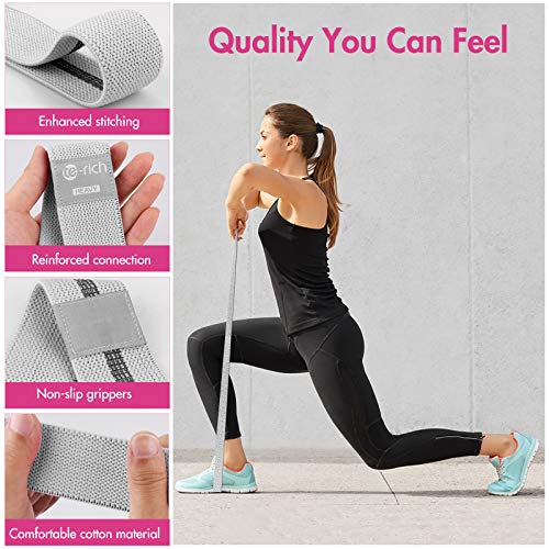 Te-Rich Long Resistance Bands, Fabric Pull Up Assistance Bands 3 Pack, Thick Cloth