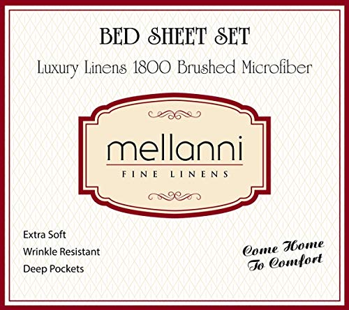Mellanni Bed Sheet Set - Brushed Microfiber 1800 Bedding - Wrinkle, Fade, Stain Resistant