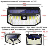 Aootek 182 Led Solar outdoor motion sensor lights upgraded Solar Panel to 15.3 in2