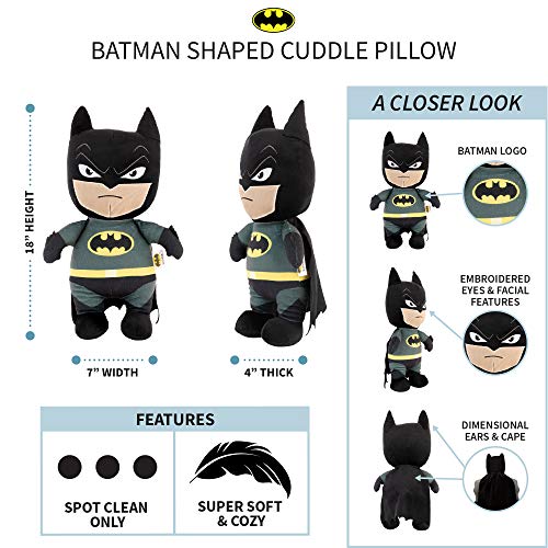 Franco Kids Bedding Super Soft Plush Cuddle Pillow Buddy, One Size, Batman