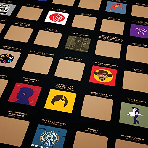 Enno Vatti 100 Movies Scratch Off Poster - Top Films of All Time Bucket List (16.5" x 23.4")