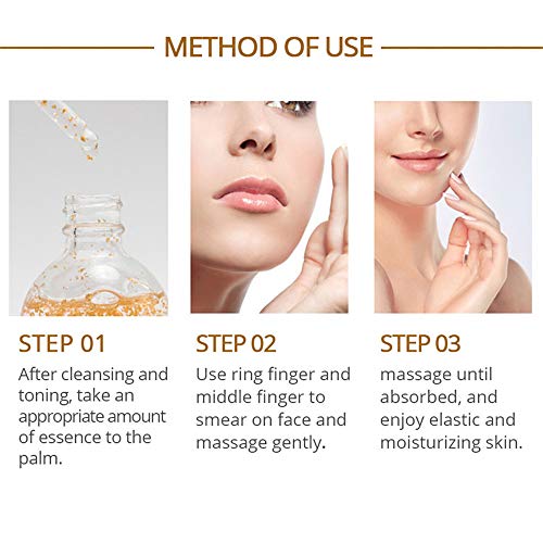 24K Pure Gold Anti-Aging Facial Treatment Essence Serum,Face Moisturizing Firming Skincare Facial Cream,Reduces Wrinkles and Boosts Collagen