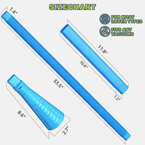 Dryer Vent Cleaner Kit Vacuum Hose Attachment Brush Lint Remover Power Washer