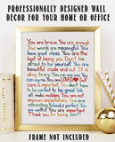 "You Are Enough-Loved-Important"- Inspirational Wall Art Print- 8 x 10" Ready