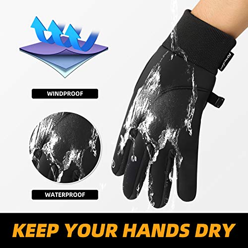 Winter Gloves for Men,Waterproof Thermal Gloves Cold Weather Running Gloves