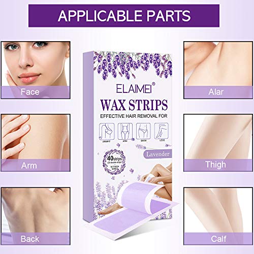 Cold Wax Hair Remove Strips, Hair Removal Strips for Facial, body, Arms, Legs, Underarm Hair, Eyebrow, Bikini line, Gift For Women and Men (40 Pieces)