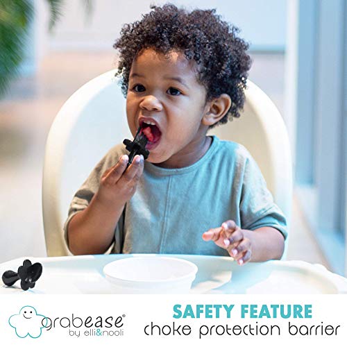 GRABEASE First Self Feed Baby Utensils with a Togo Pouch - Anti-Choke, BPA-Free