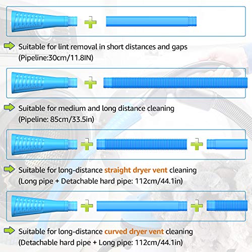 Dryer Vent Cleaner Kit Vacuum Hose Attachment Brush Lint Remover Power Washer