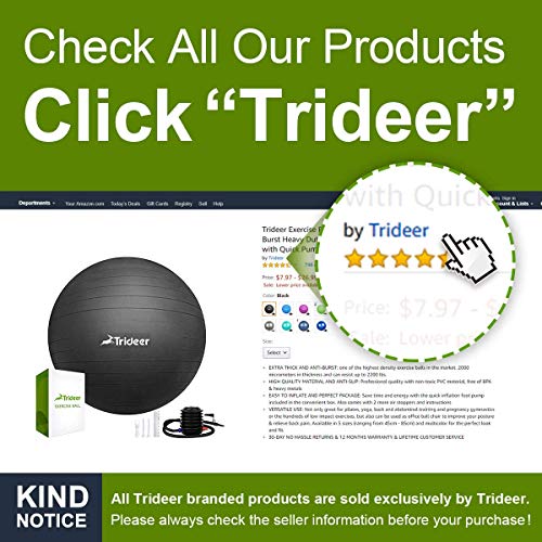 Trideer Exercise Ball (45-85cm) Extra Thick Yoga Ball Chair, Anti-Burst Heavy Duty