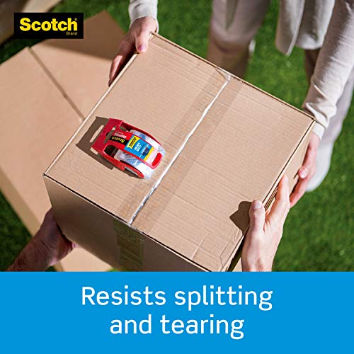 Scotch Heavy Duty Shipping Packaging Tape, 6 Rolls with Dispenser, 1.88" x 22.2 yd, 1.5"
