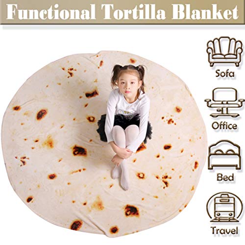 mermaker Burritos Tortilla Blanket 2.0 Double Sided 47 inches for Adult and Kids