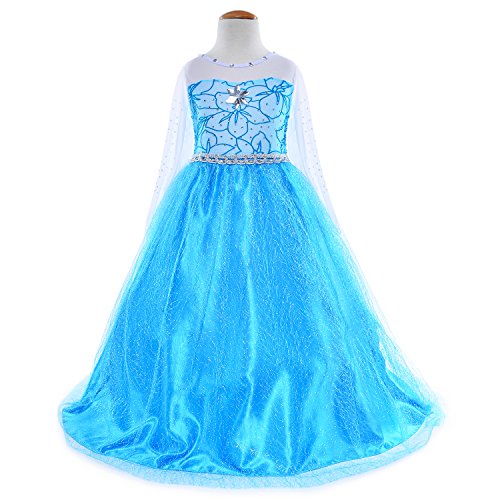 Party Chili Princess Costumes Birthday Party Dress Up for Little Girls with Wig
