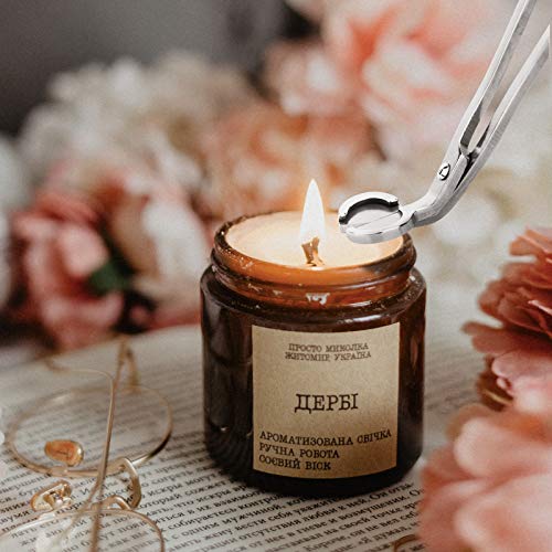 CHEFBEE Candle Wick Trimmer, Polished Stainless Steel Wick Clipper Cutter, Scissors