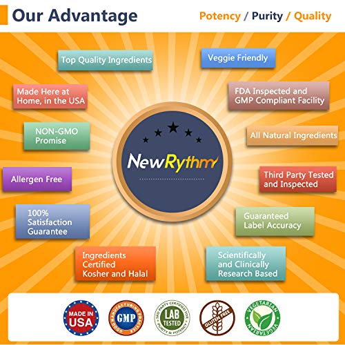 NewRhythm Probiotics 50 Billion CFU 20 Strains, 60 Veggie Capsules, Targeted Release