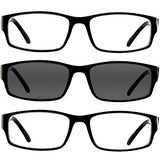 Reading Glasses - 9504HP - 3 Pack - 2 Black & 1 Sun Black - 1.00