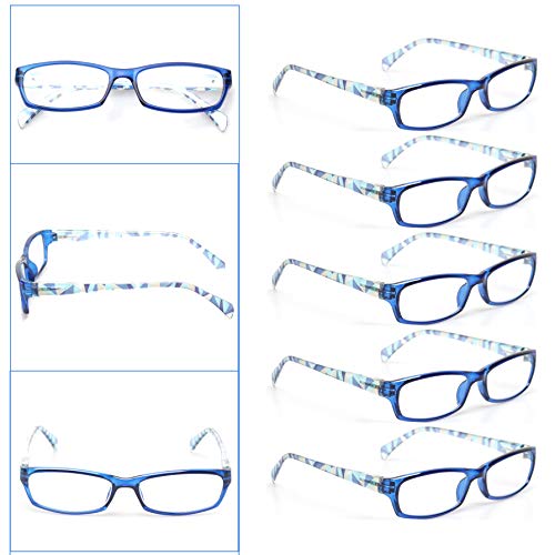Reading Glasses 5 Pairs Fashion Ladies Readers Spring Hinge with Pattern Print