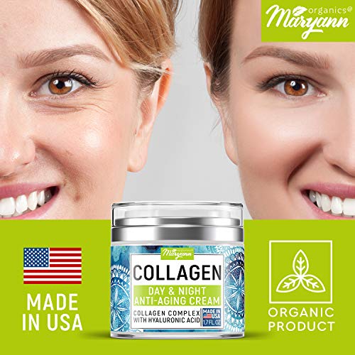 Maryann Organics Collagen Cream - Anti Aging Face Moisturizer - Day & Night