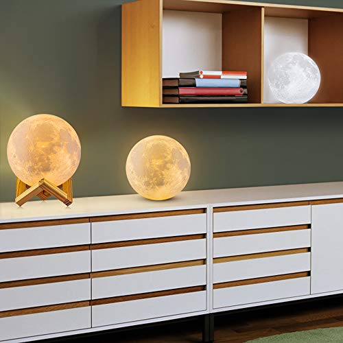 Moon Lamp 3D Printing Moon Light with Stand &Touch Control and USB Rechargeable
