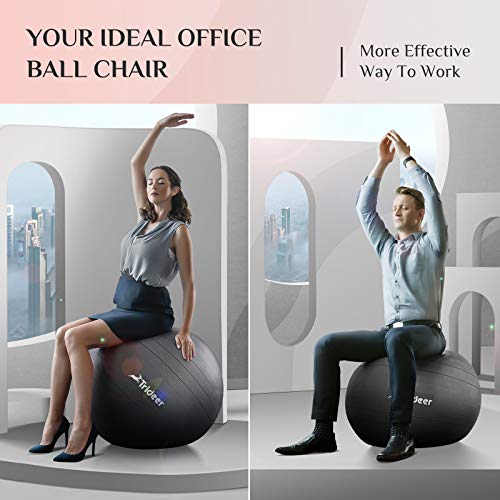 Trideer Exercise Ball (45-85cm) Extra Thick Yoga Ball Chair, Anti-Burst Heavy Duty