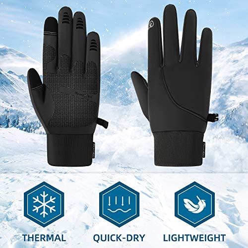 Winter Gloves for Men,Waterproof Thermal Gloves Cold Weather Running Gloves