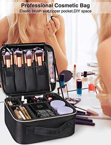 MONSTINA Makeup Train Cases Professional Travel Makeup Bag Cosmetic Cases