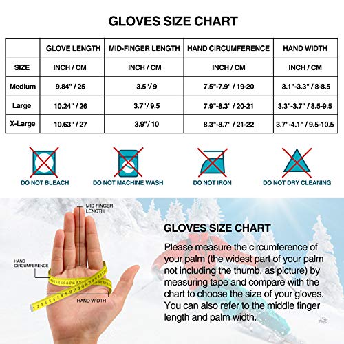 -30℉ Waterproof Winter Gloves 3M Thinsulate Breathable Touch Screen Men Women