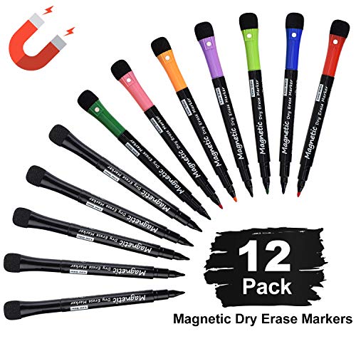Magnetic Dry Erase Markers, Browill Fine Tip Low Odor Whiteboard Markers